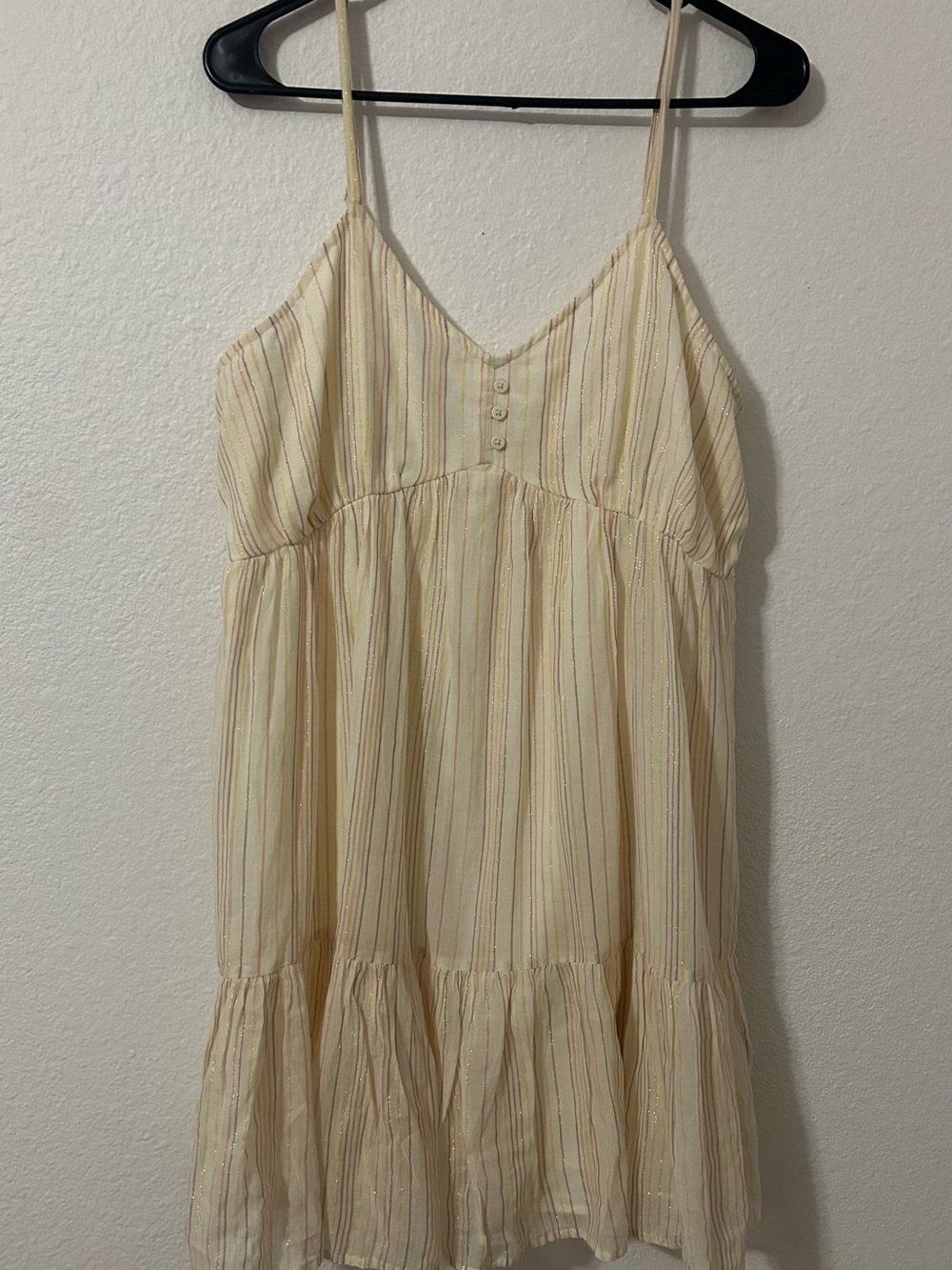Jessica Simpson Cream Stripe Sundress with Sparkle Trim